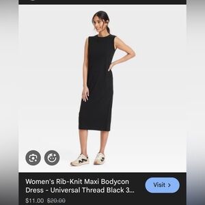 Women's Rib-Knit Maxi
Bodycon Dress - Universal
Thread™ Black M